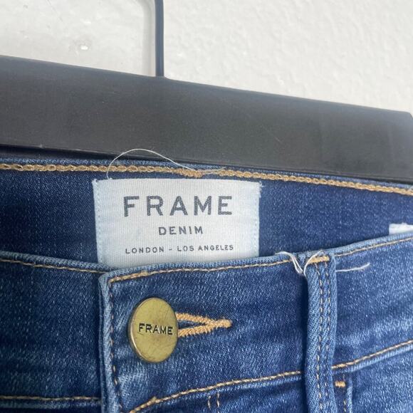 Frame Womens Jean Size 25 Le Skinny de Jeanne Crop Dark Wash Denim Blue Casual - Picture 3 of 14